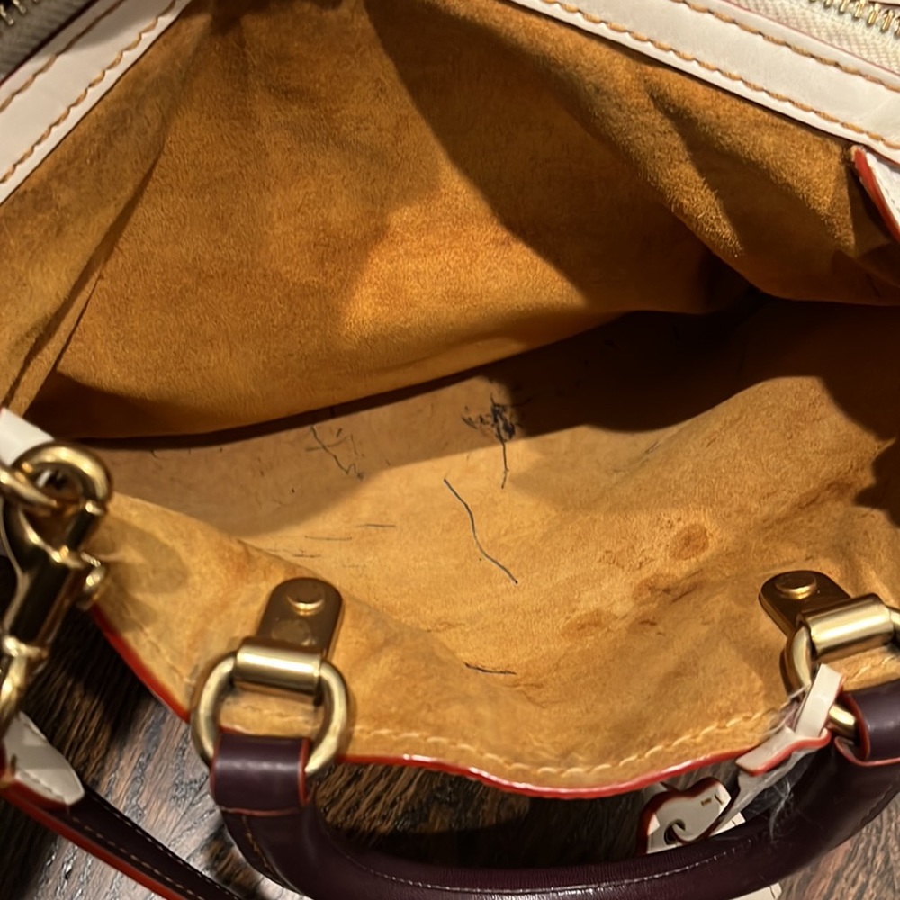 Coach Cream Satchel with Brown Handles and Trim - Picture 5 of 7